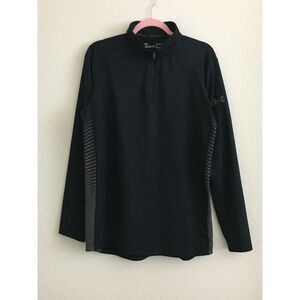 Under Armour ColdGear Reactor Fitted 1/2 Zip Pullover Women L Black Gray